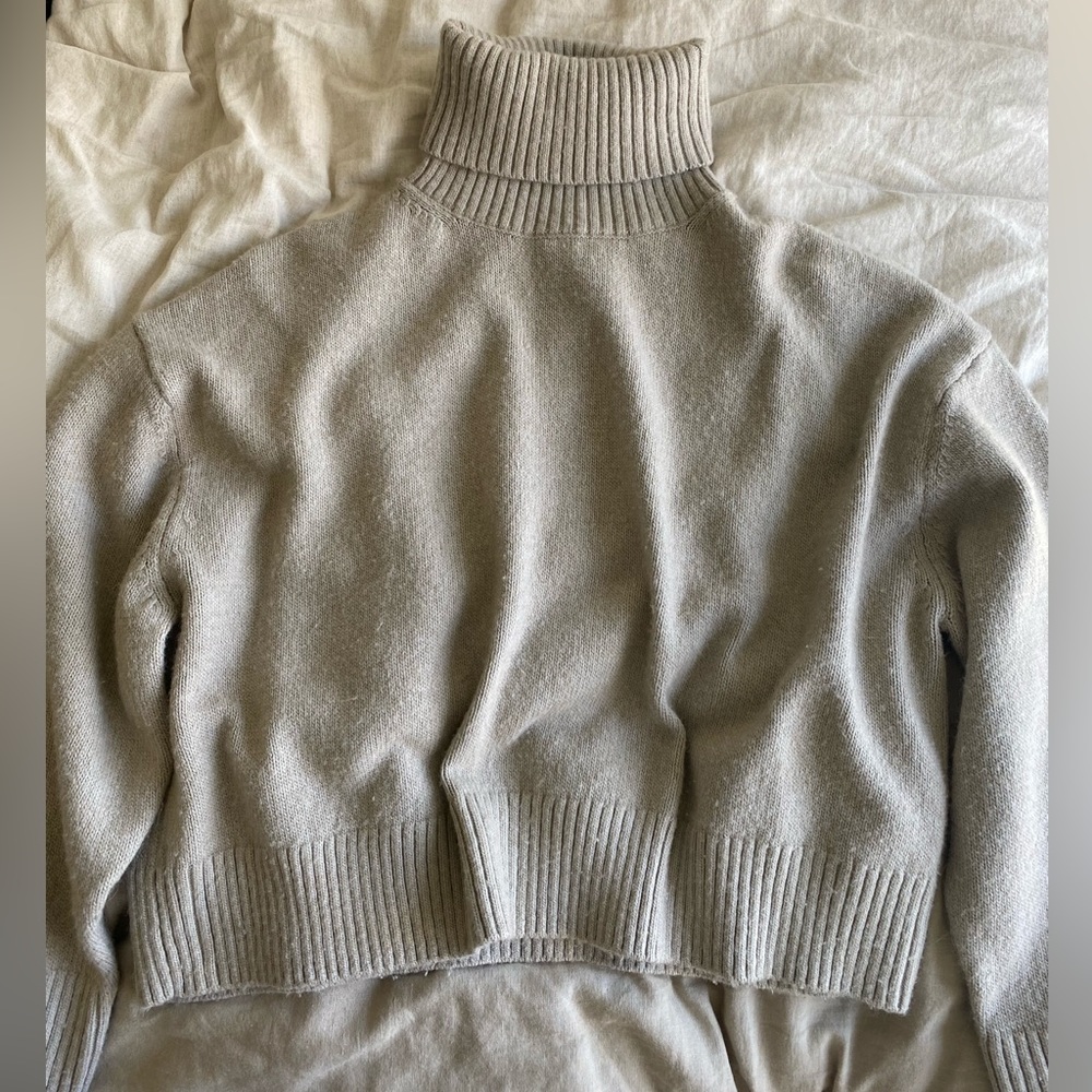 H&M high-neck sweater in cream color